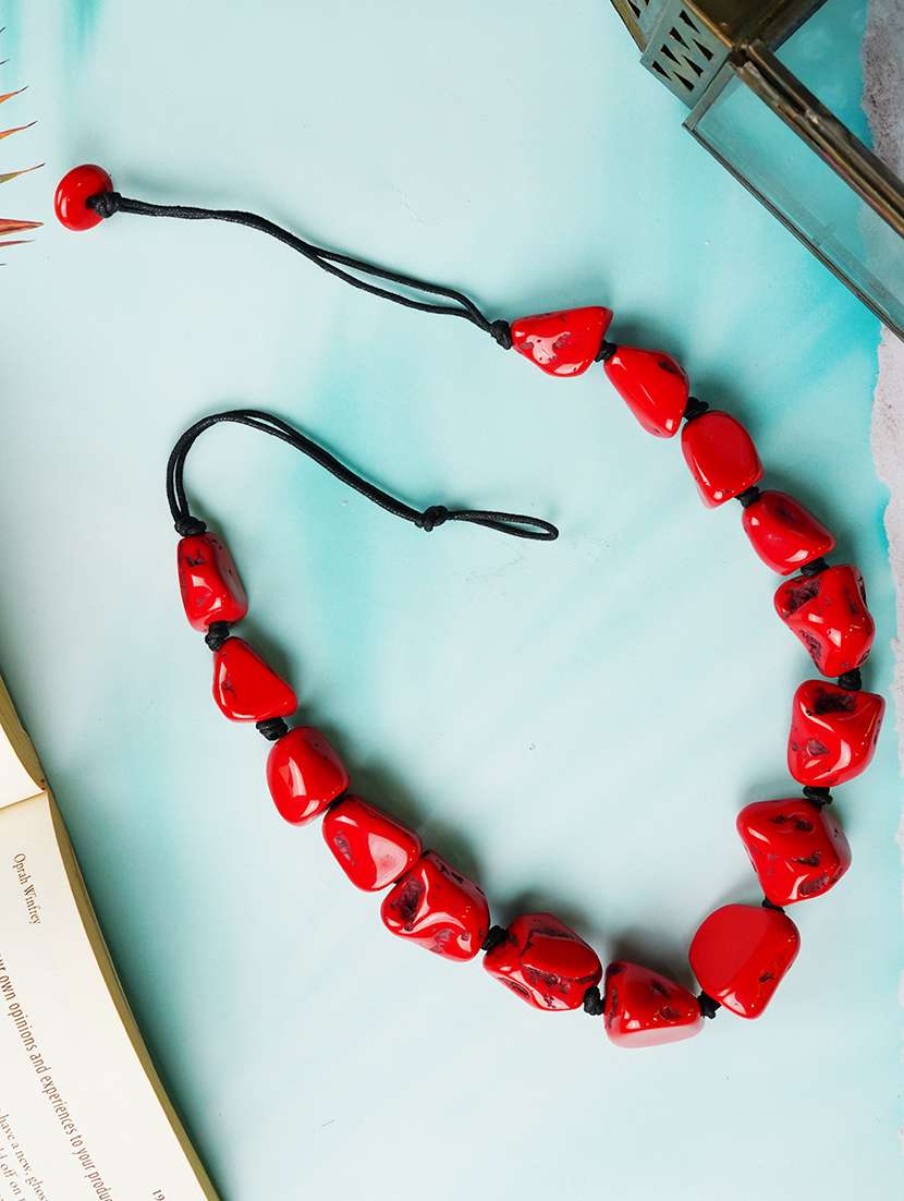 ethnic tribal handmade resin beaded fashion necklace