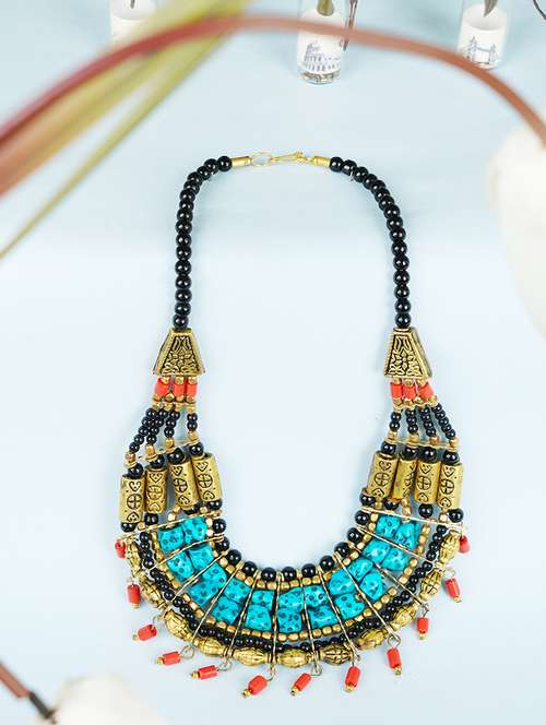 ethnic naga tribal handmade resin beaded fashion necklace - 21982874 - Standard Image - 0