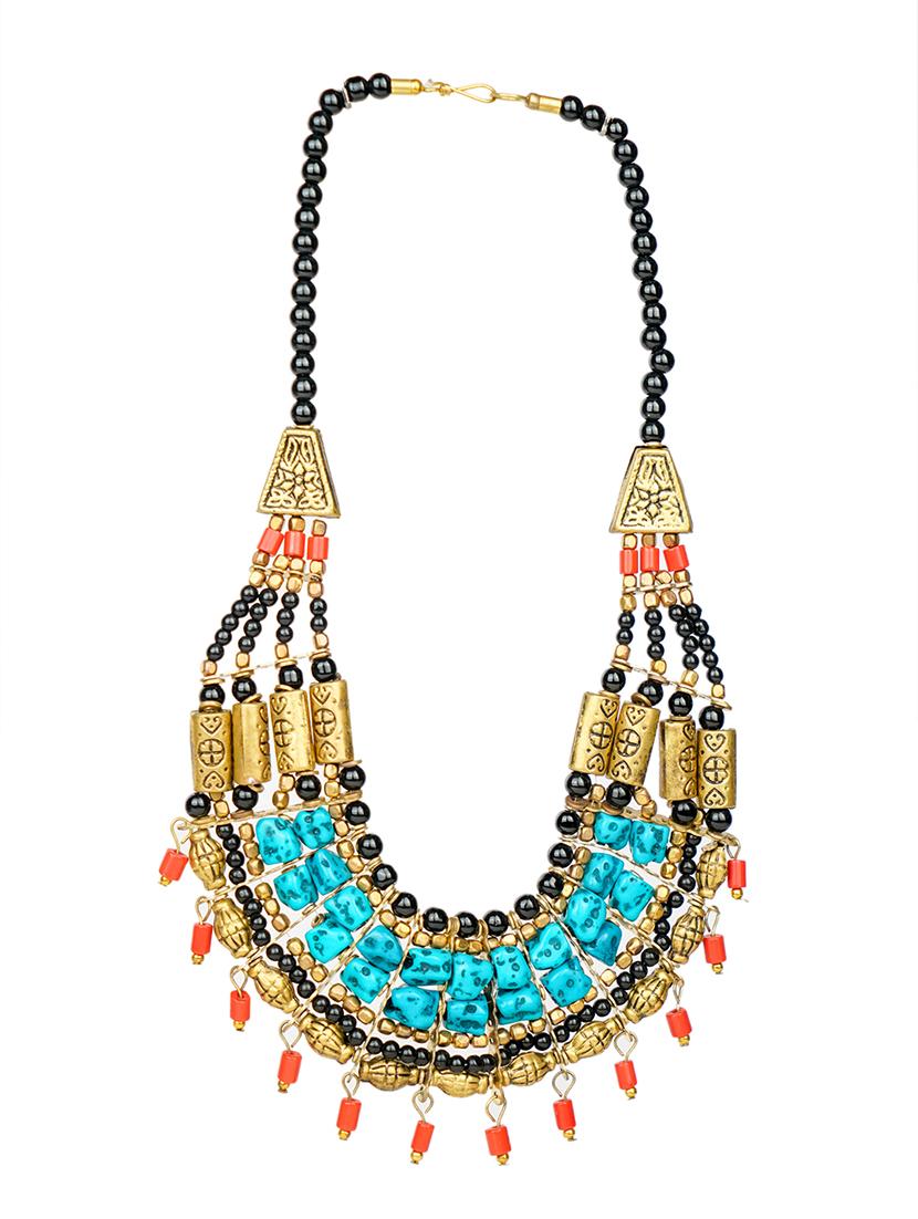 ethnic naga tribal handmade resin beaded fashion necklace - 21982874 - Standard Image - 1