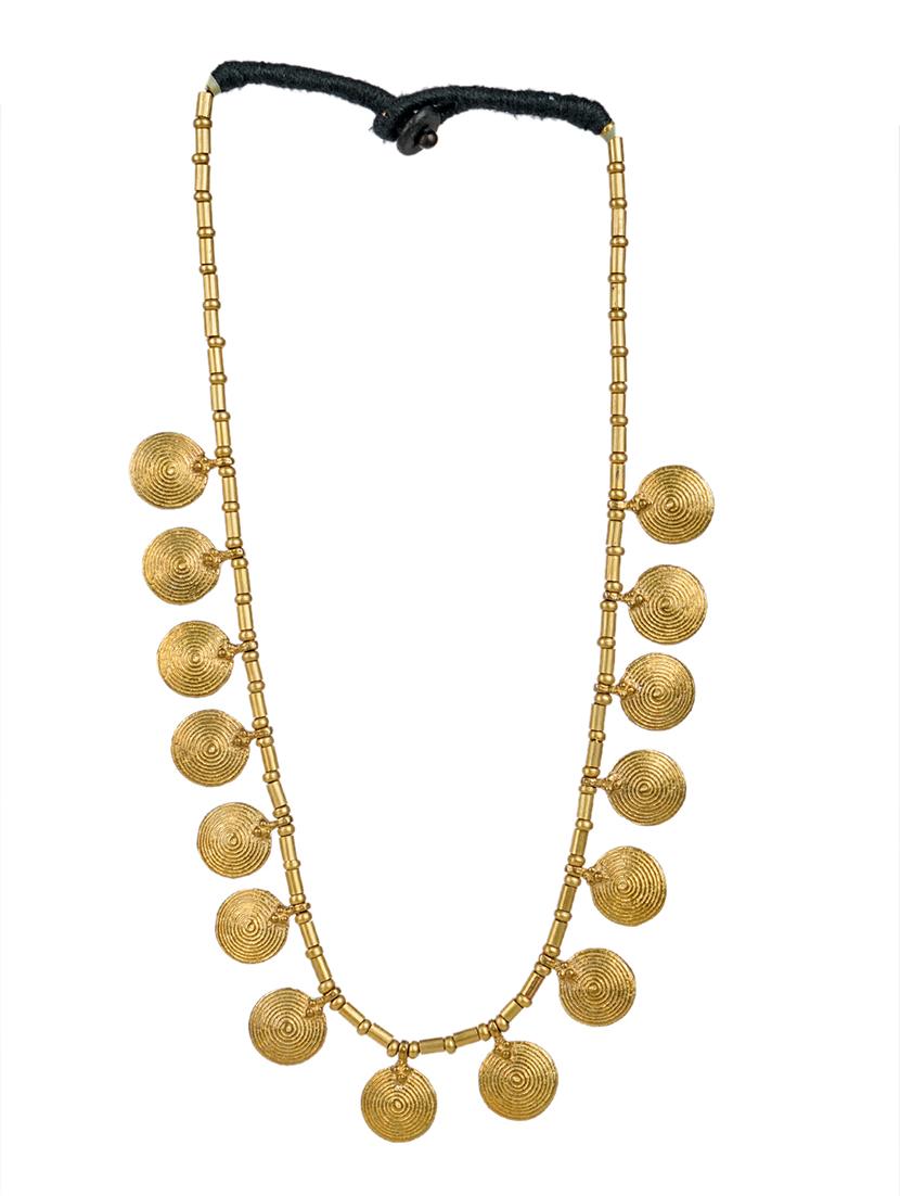golden ethnic tribal handmade fashion coin necklace - 21982876 - Standard Image - 1