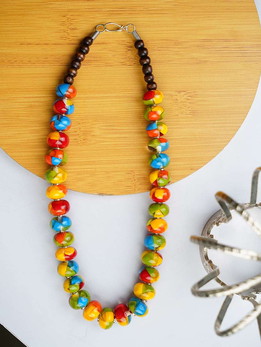 women handmade resin beaded necklace