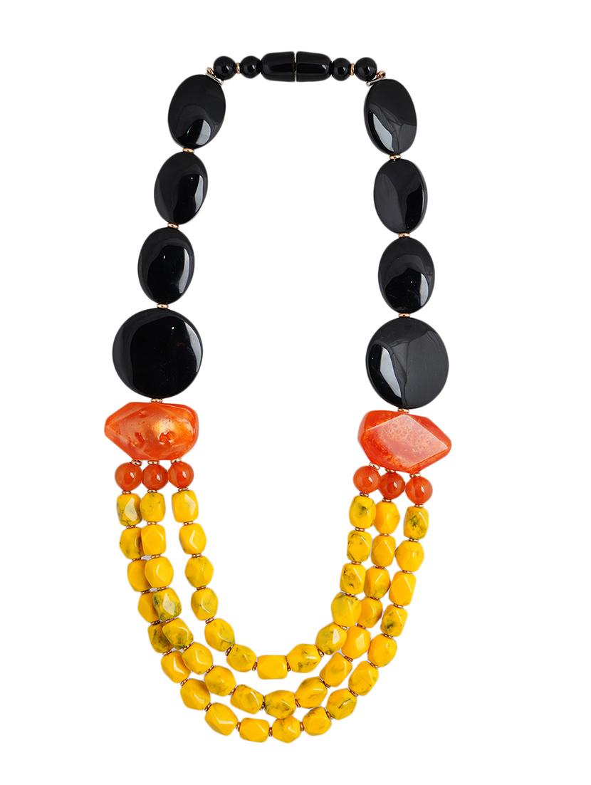 women resin beaded fashion necklace - 21982887 - Standard Image - 1
