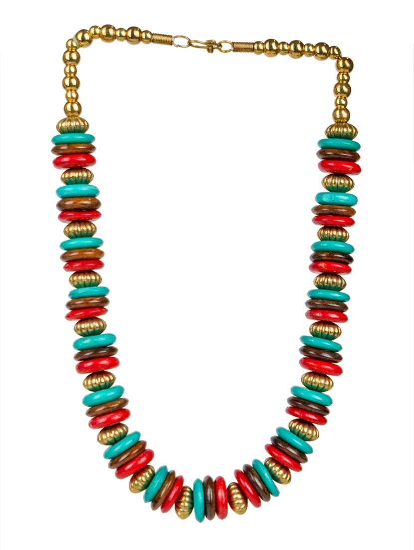 ethnic tribal handmade resin beaded fashion necklace - 21982900 -  Standard Image - 1