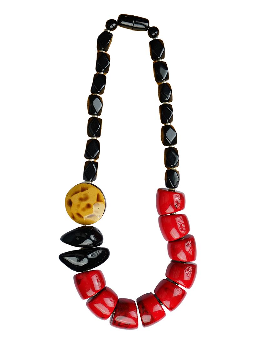 ethnic tribal handmade resin beaded fashion necklace - 21982902 - Standard Image - 1
