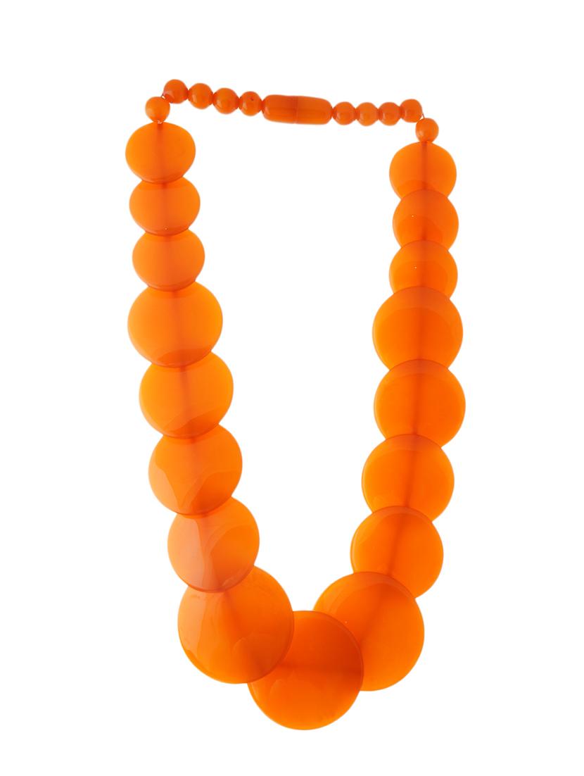 orange ethnic tribal handmade resin beaded fashion necklace - 21982903 - Standard Image - 1