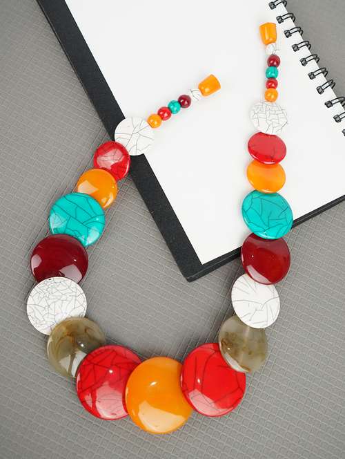 ethnic tribal handmade resin beaded fashion necklace - 21982908 -  Standard Image - 0