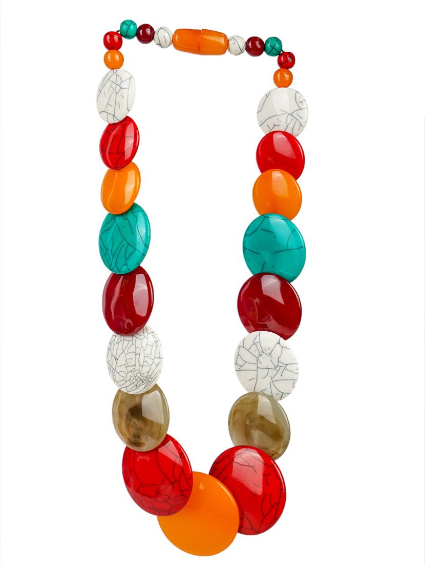 ethnic tribal handmade resin beaded fashion necklace - 21982908 - Standard Image - 1
