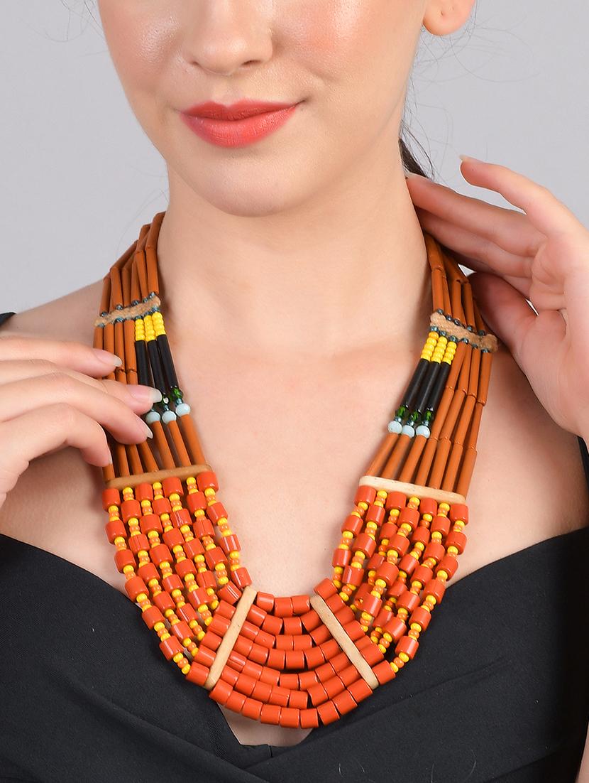 ethnic naga tribal handmade resin beaded fashion necklace - 21982918 -  Standard Image - 1