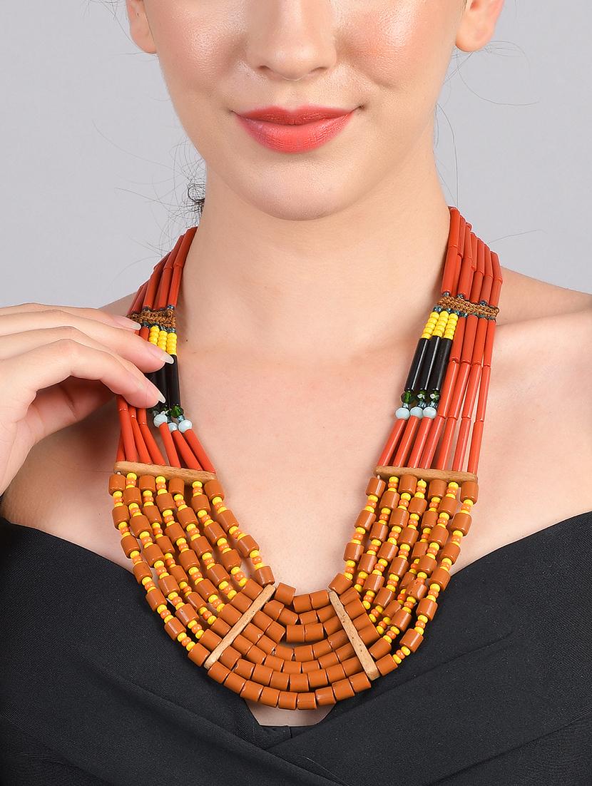 ethnic naga tribal handmade resin beaded fashion necklace - 21982919 -  Standard Image - 1
