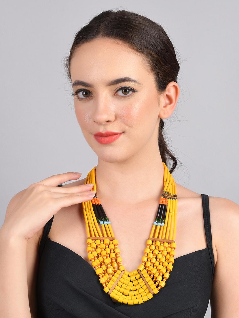 ethnic naga tribal handmade resin beaded fashion necklace - 21982920 - Standard Image - 1