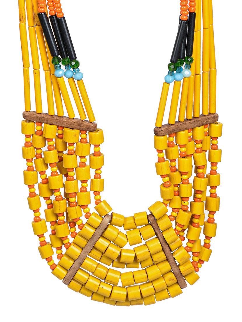 ethnic naga tribal handmade resin beaded fashion necklace - 21982920 - Standard Image - 4
