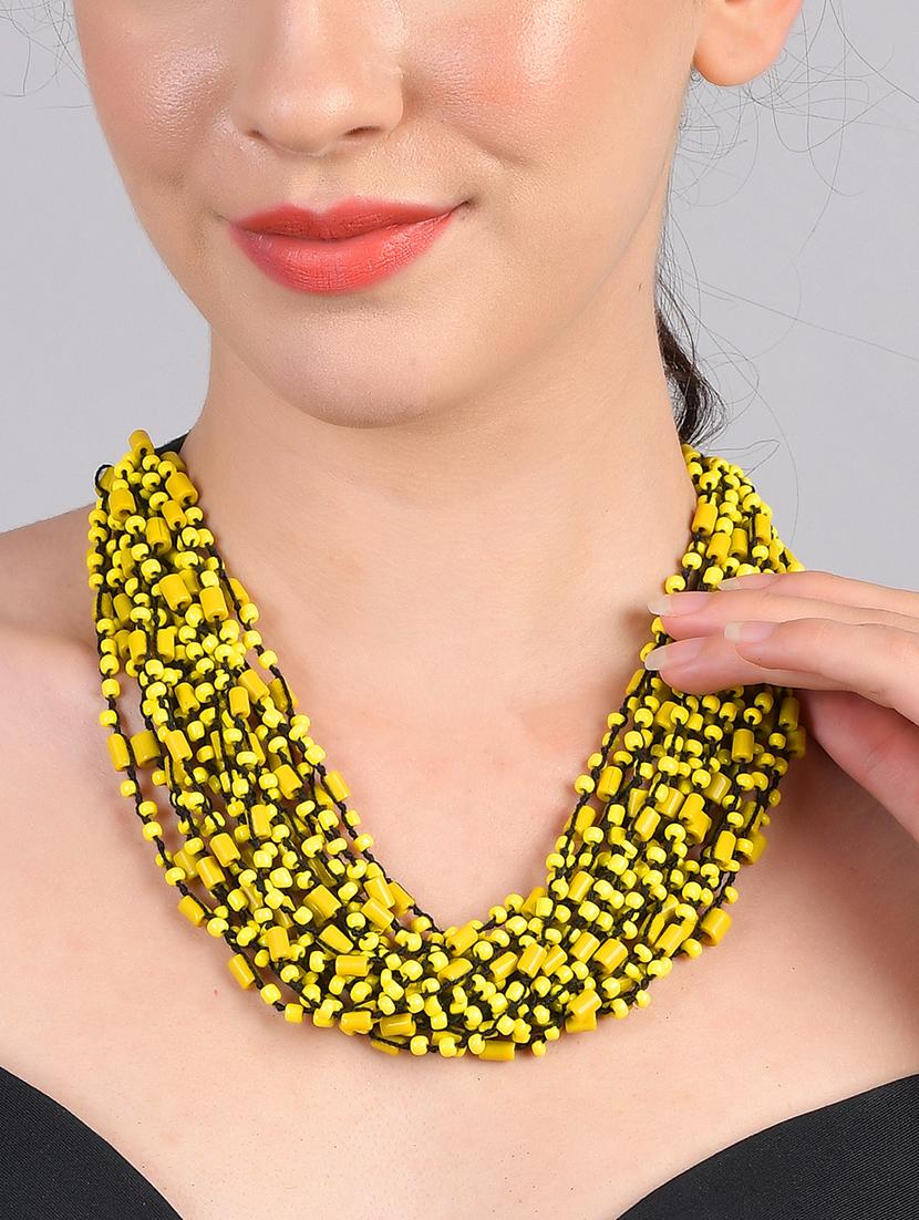 ethnic tribal handmade resin beaded fashion necklace - 21982922 - Standard Image - 1