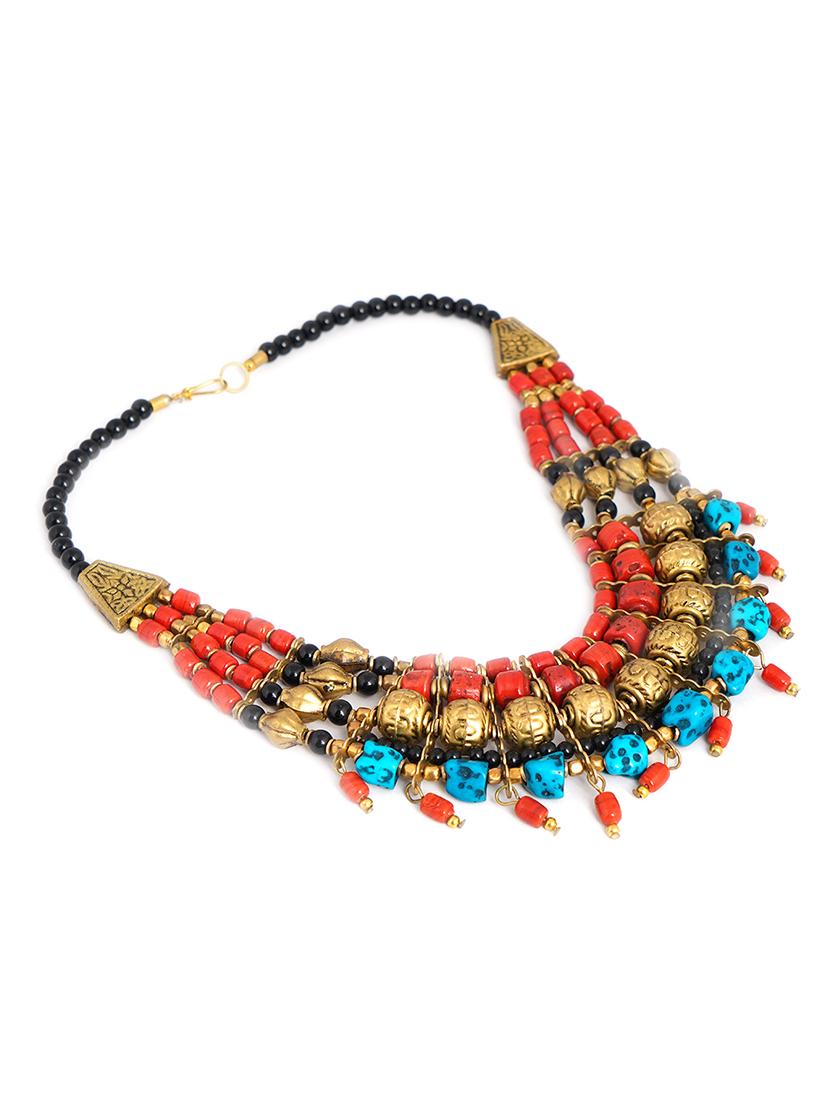 ethnic naga tribal handmade resin beaded fashion necklace - 21982926 - Standard Image - 1