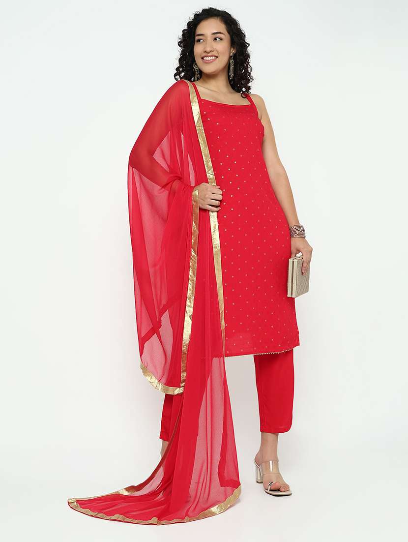 women foil printed sleeveless kurta pant with dupatta set - 21982943 -  Standard Image - 1