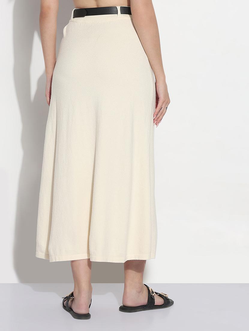 women solid high rise a-line maxi skirt - 21982952 - Standard Image - 4