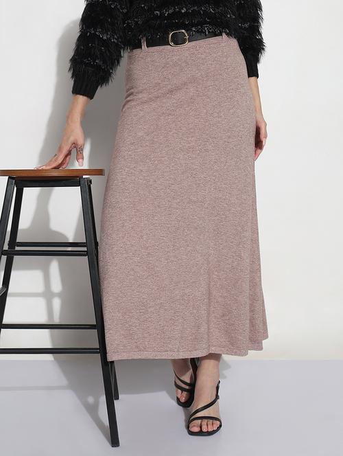 women solid high rise a-line maxi skirt - 21982953 - Standard Image - 0