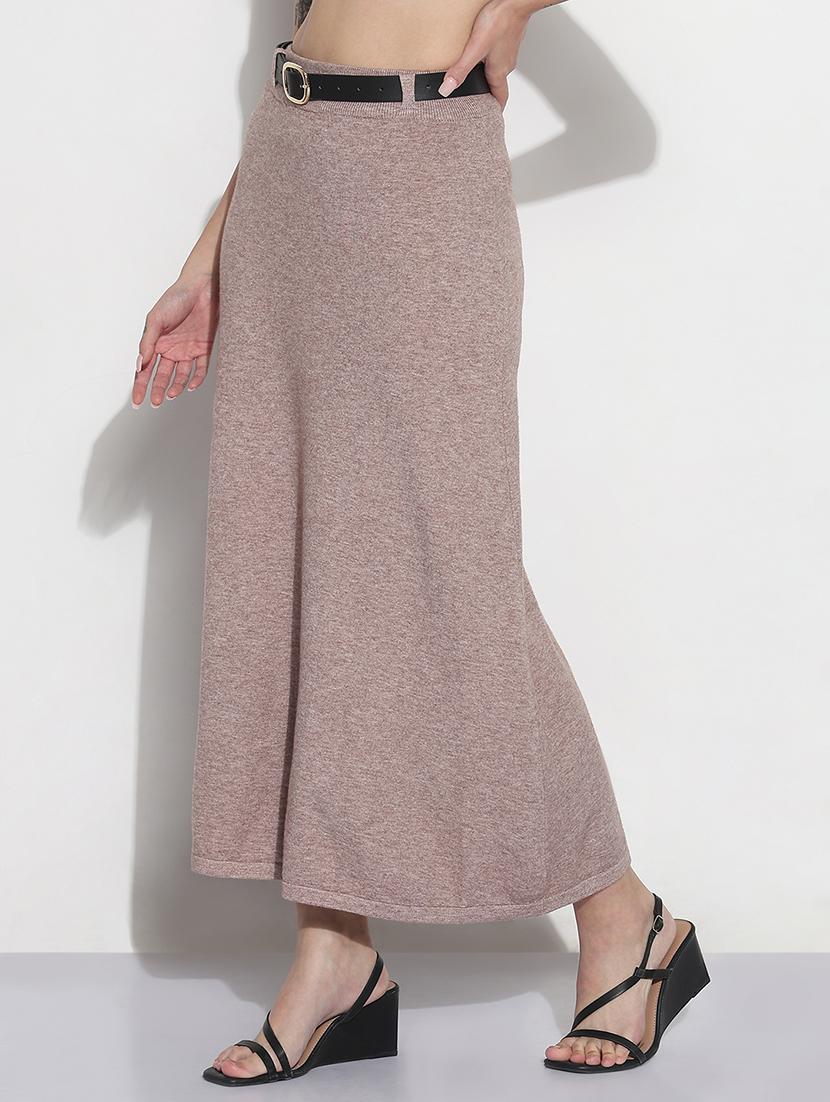 women solid high rise a-line maxi skirt - 21982953 - Standard Image - 1