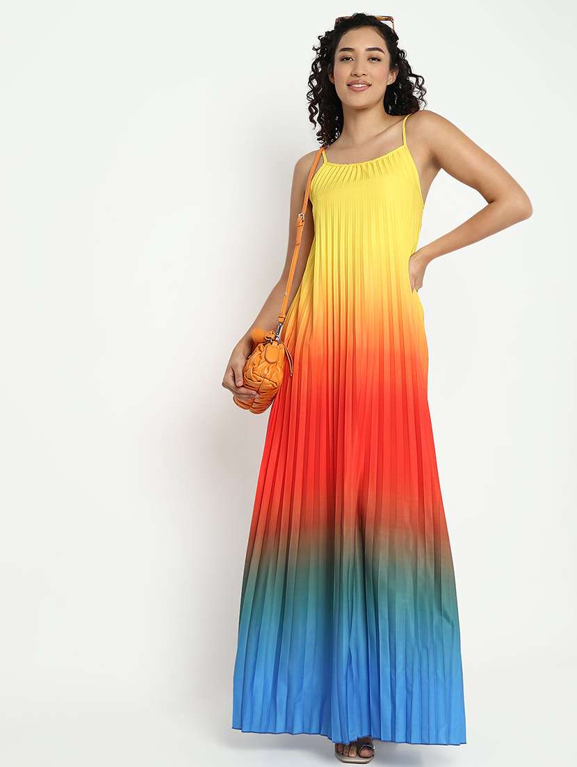 women tie & dye shoulder strap a-line dress - 21982958 -  Standard Image - 1