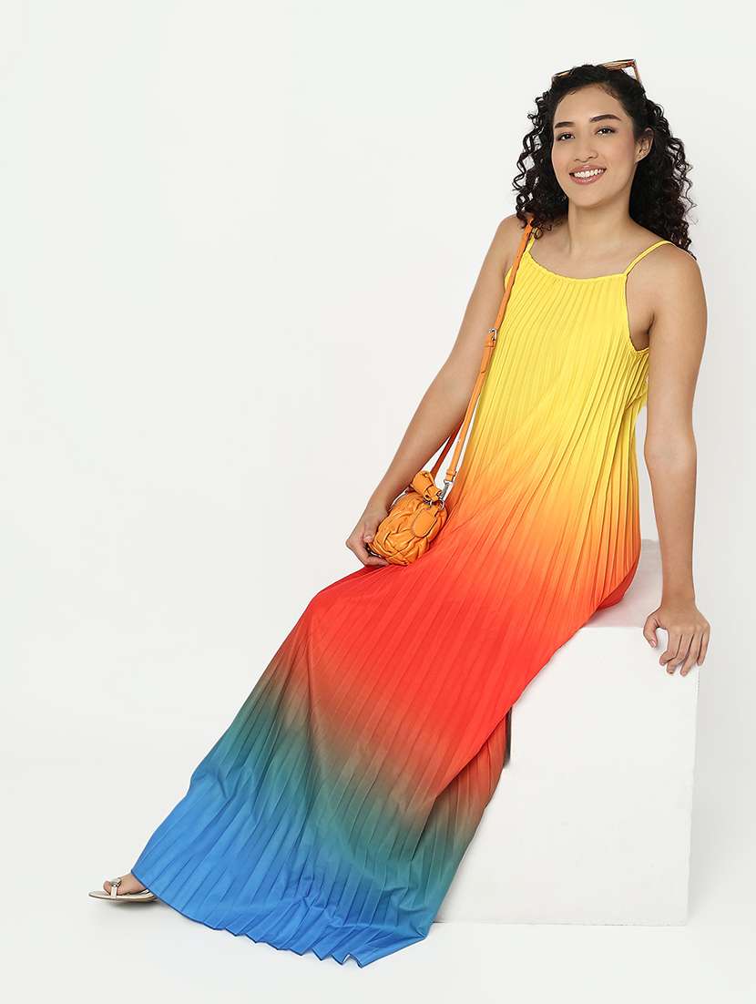 women tie & dye shoulder strap a-line dress - 21982958 -  Standard Image - 4