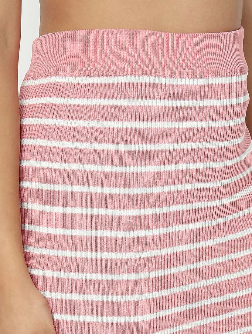 women pink striped top and skirt co-ord set - 21982971 - Standard Image - 6