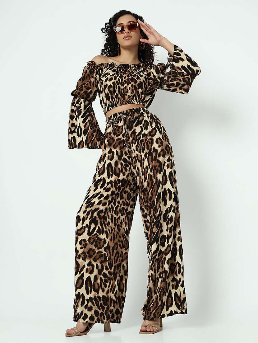 women animal print top and trouser co-ord set - 21982976 -  Standard Image - 1
