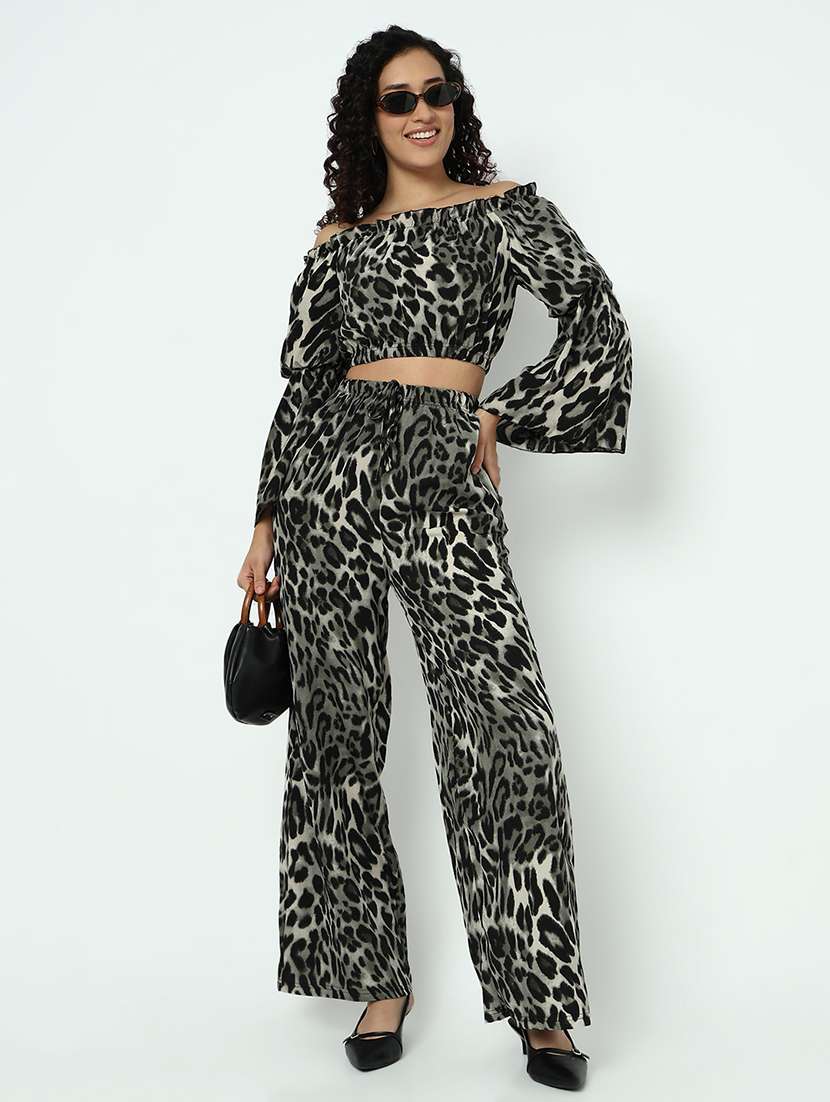 women animal print top and trouser co-ord set - 21982977 -  Standard Image - 1