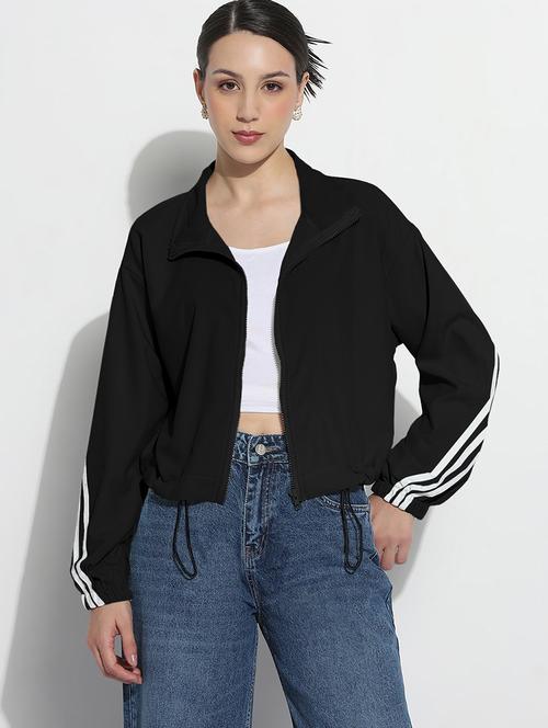 women tapered long sleeve stand collar jacket - 21983012 - Standard Image - 0