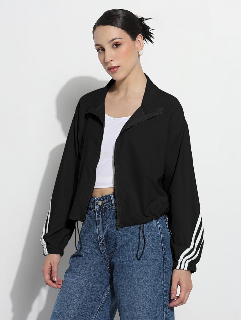 women tapered long sleeve stand collar jacket - 21983012 - Standard Image - 1