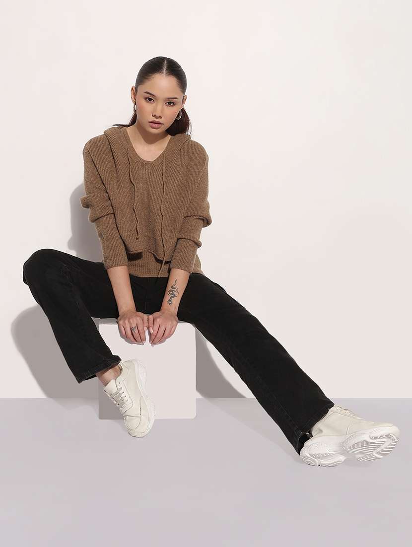 women self designed hooded long sleeve top with slip - 21983014 -  Standard Image - 6