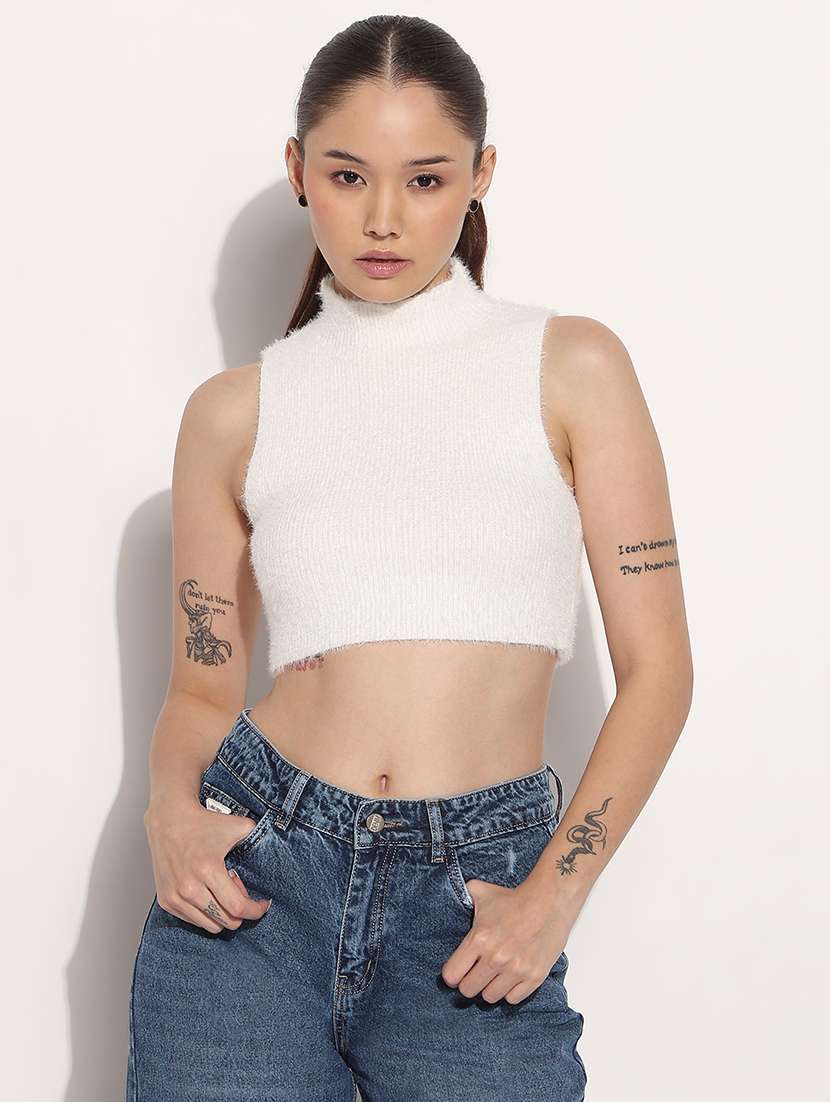 women white solid sleeveless tank top - 21983017 -  Standard Image - 1