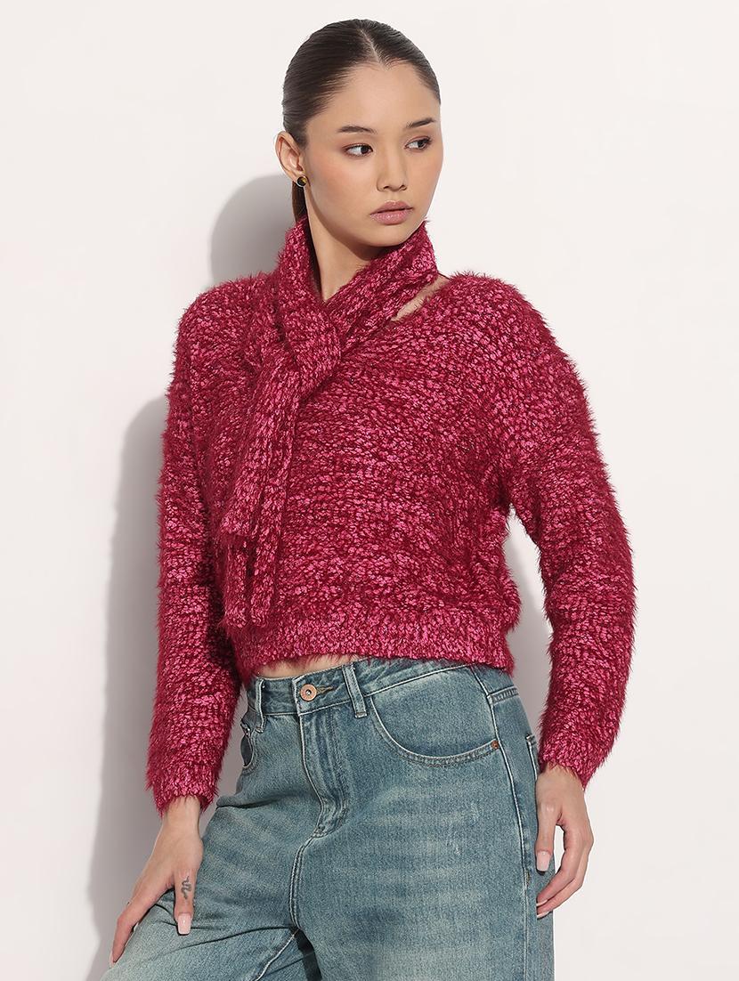 women self designed long sleeve pullover - 21983026 - Standard Image - 1