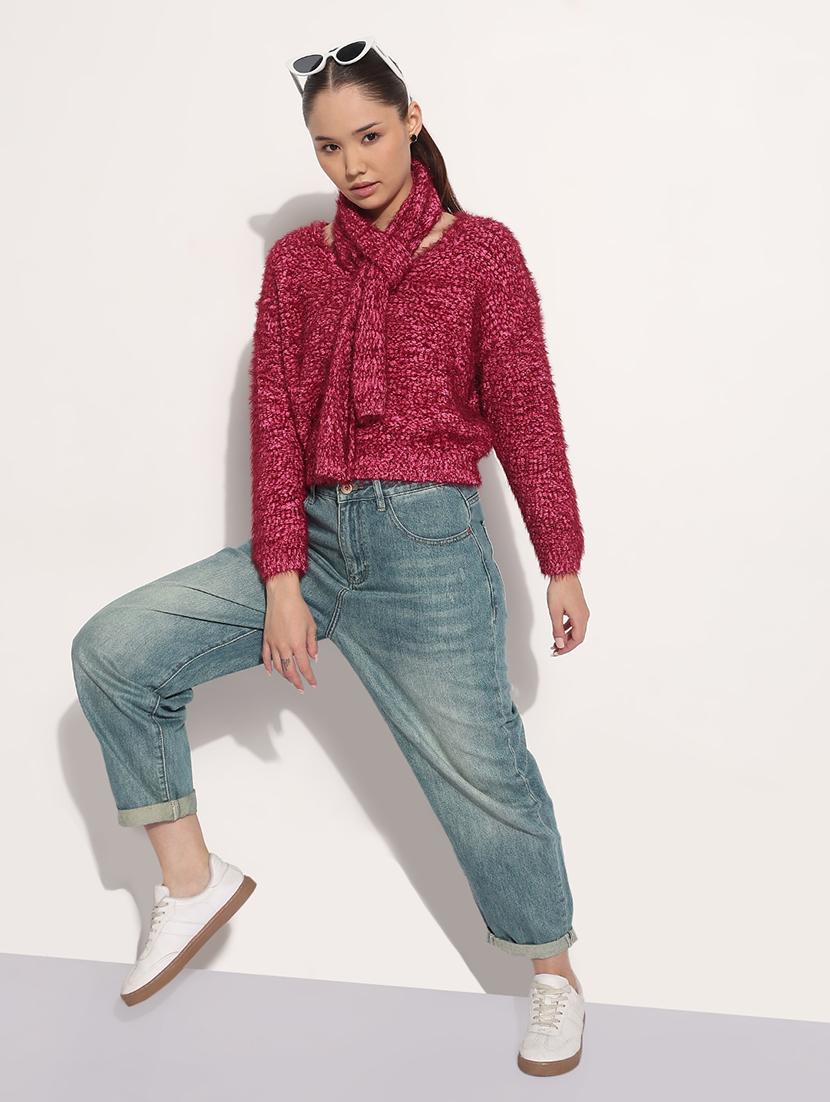 women self designed long sleeve pullover - 21983026 - Standard Image - 6