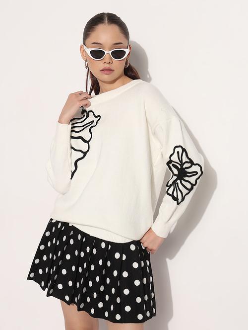 women white embroidered long sleeve pullover - 21983031 -  Standard Image - 0