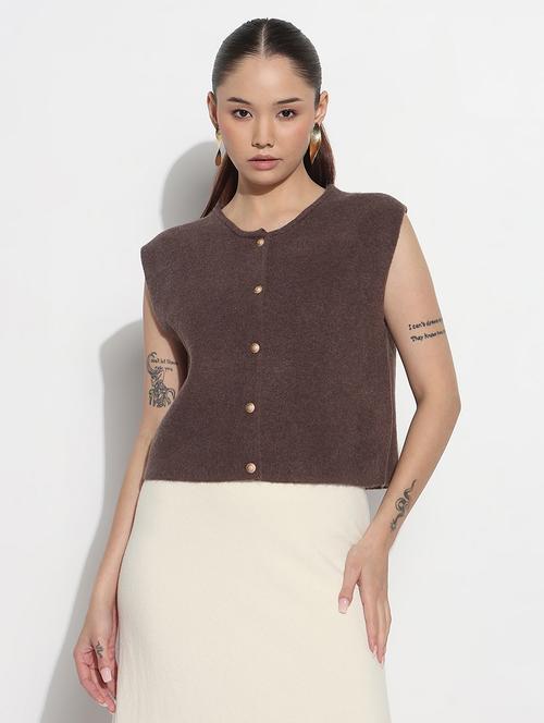 women self designed sleeveless kintted top - 21983039 -  Standard Image - 0
