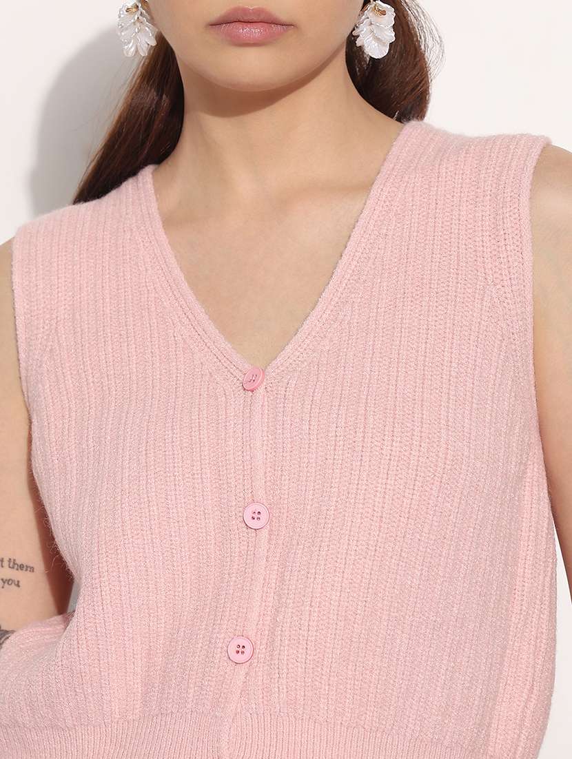 women self designed sleeveless kintted top - 21983041 -  Standard Image - 4