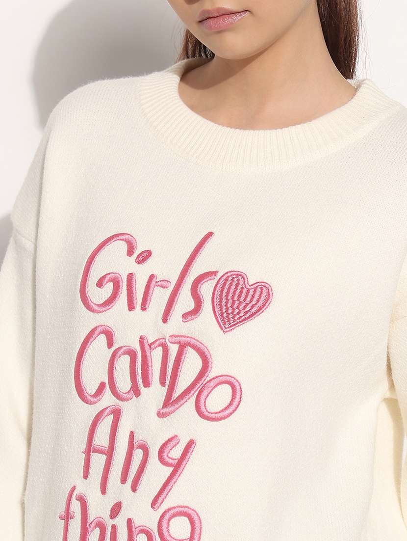 women typographic print long sleeve sweatshirt - 21983044 - Standard Image - 4