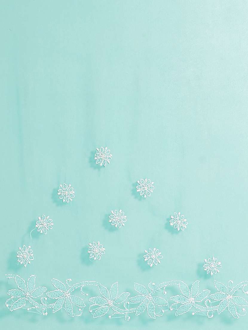 women solid with work chikankari saree with blouse - 21983047 -  Standard Image - 4