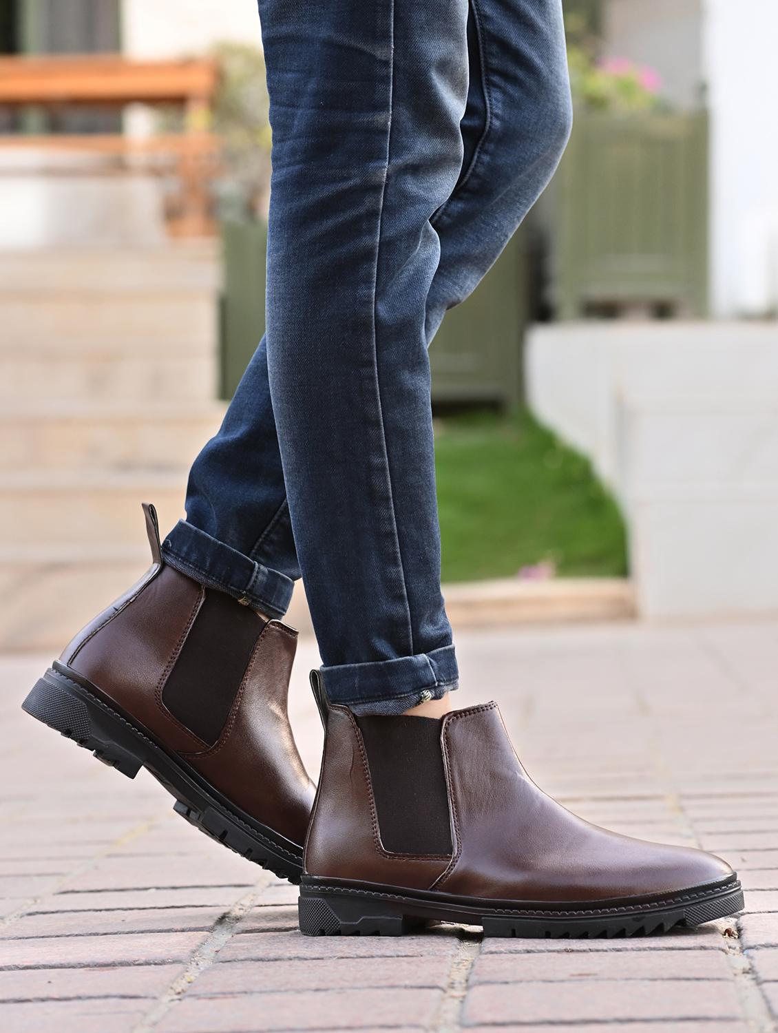 men brown high ankle boot - 21983059 -  Standard Image - 1