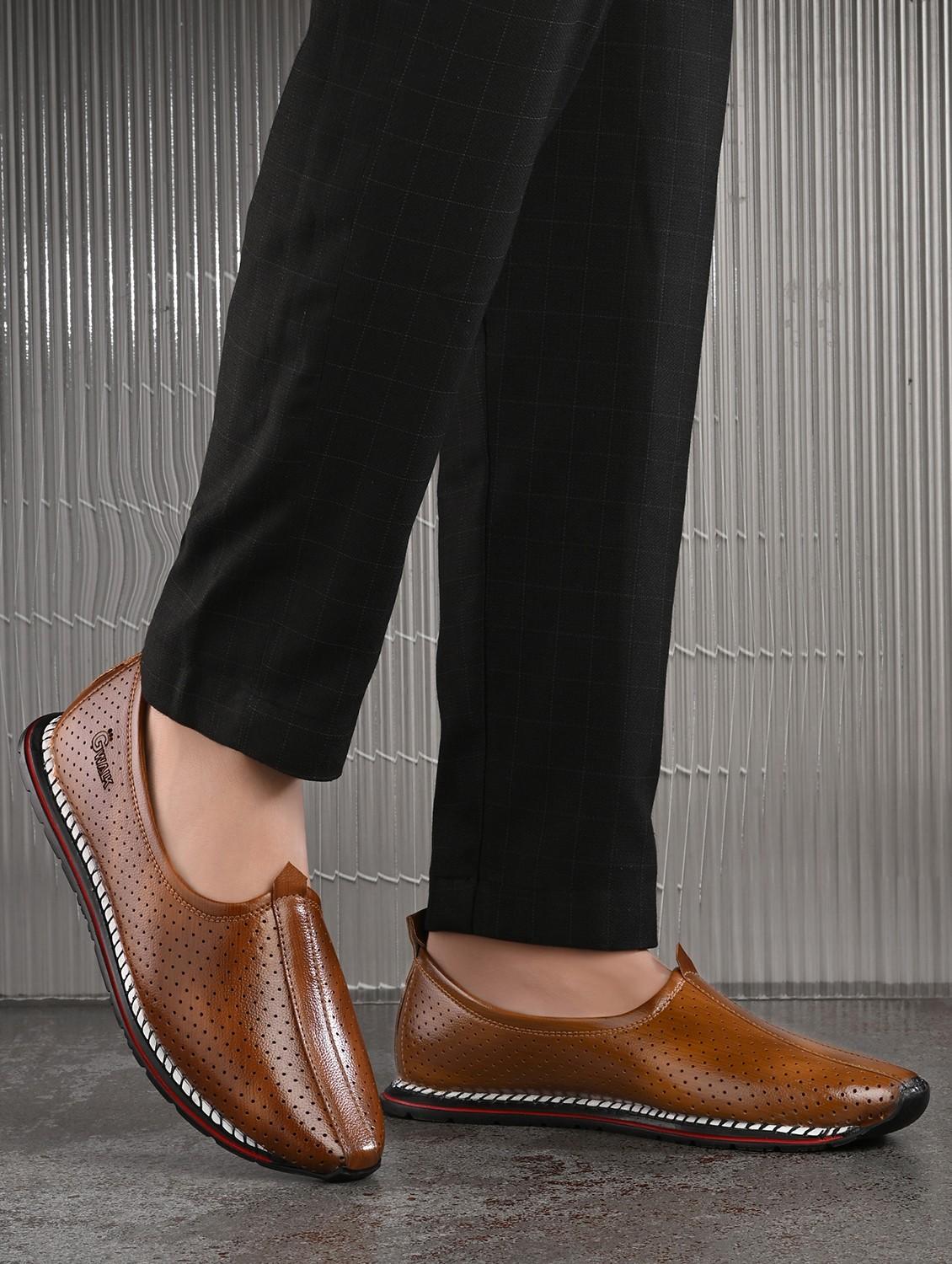 men tan slip on juti - 21983061 - Standard Image - 1
