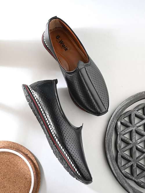 men black slip on juti - 21983063 -  Standard Image - 0