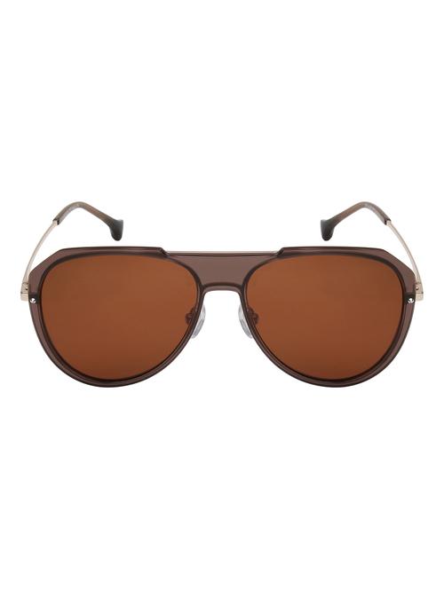 ted smith unisex brown aviator metal sunglasses with polarised lens - 21983072 - Standard Image - 0