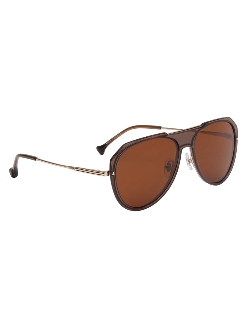 ted smith unisex brown aviator metal sunglasses with polarised lens - 21983072 - Standard Image - 1