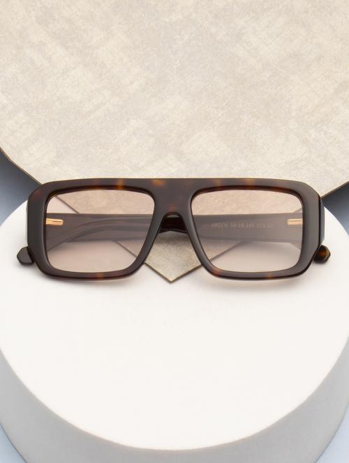 ted smith unisex light brown aviator premium acetate sunglasses with polarised lens - 21983075 -  Standard Image - 0