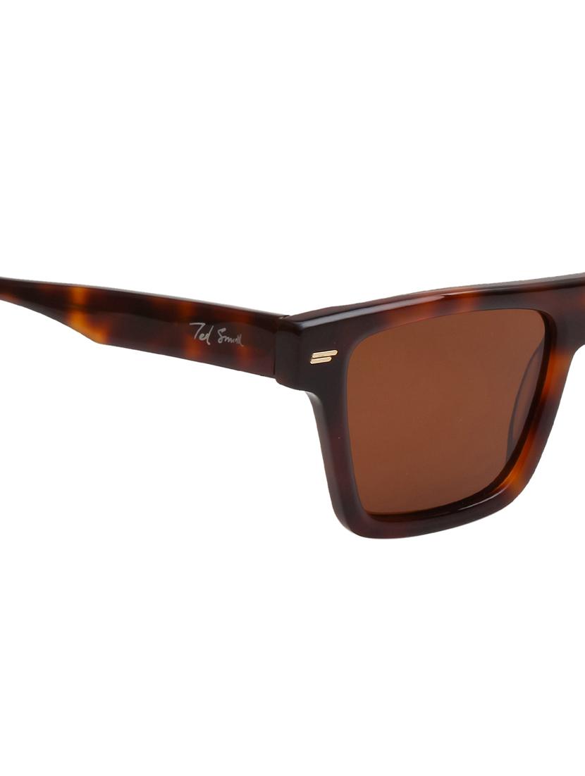 ted smith unisex brown square luxury acetate sunglasses with polarised lens - 21983077 - Standard Image - 4