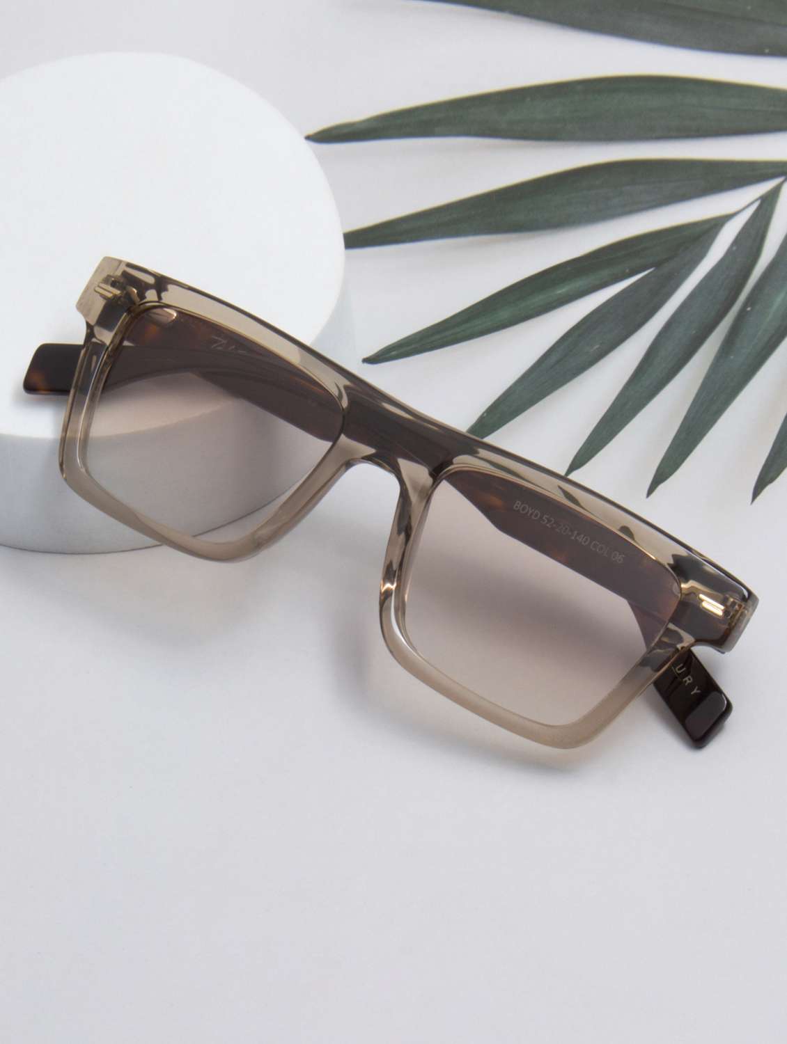 ted smith unisex light brown square luxury acetate sunglasses with polarised lens