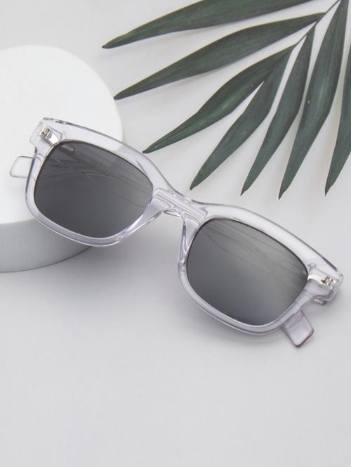ted smith unisex crystal-black wayfarer premium acetate sunglasses with polarised lens - 21983080 -  Standard Image - 0