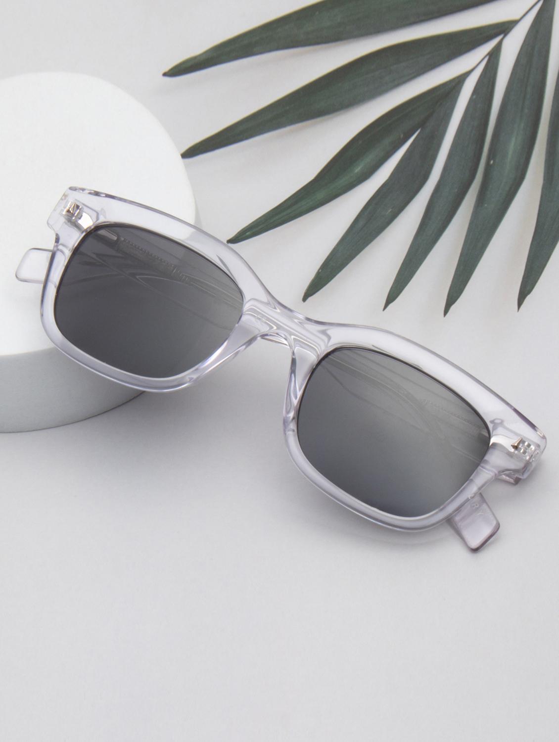 ted smith unisex crystal-black wayfarer premium acetate sunglasses with polarised lens - 21983080 -  Zoom Image - 0