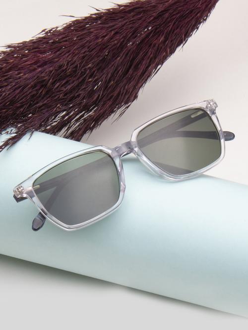 ted smith unisex crystal-green wayfarer luxury acetate sunglasses with polarised lens - 21983088 -  Standard Image - 0