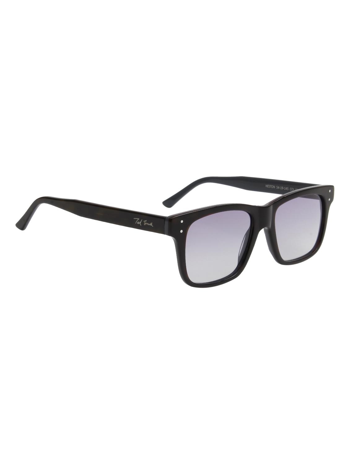 ted smith unisex grey graded square premium acetate sunglasses with polarised lens - 21983090 -  Standard Image - 1