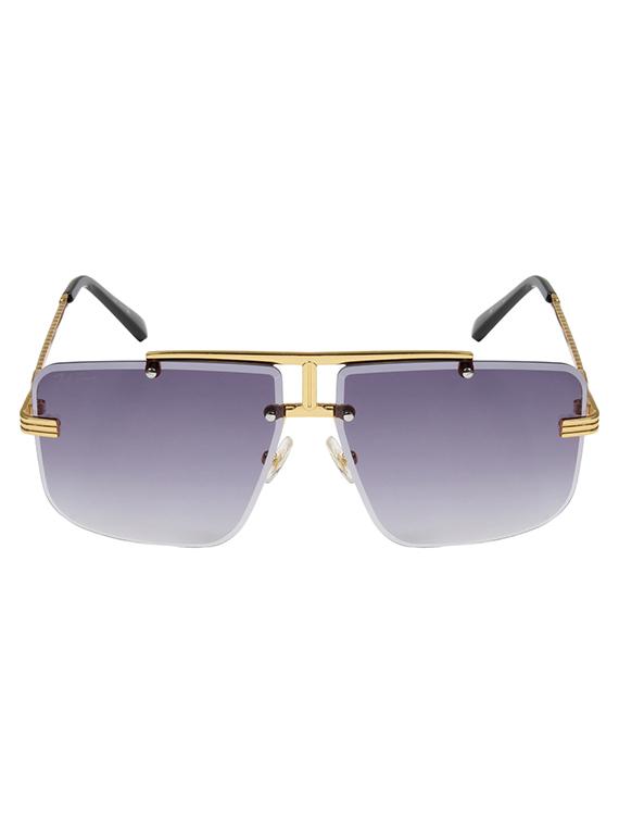ted smith unisex gold-grey aviator rimless sunglasses with uv protected lens - 21983093 -  Standard Image - 1
